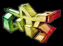 TAS, lettrage 3D